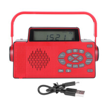 Prenosná núdzová rádiostanica, pokročilé solárne a ručné nabíjanie AM/FM WX/WB/NOAA výstražný systém, vybavené LED svietidlom, lampou