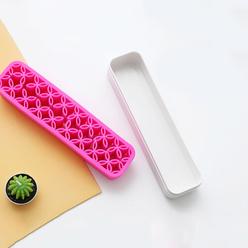 Silicone Makeup Brush Storage Stand For Desktop Organizers, Multi Function Storage Box With Flower Shape Design Suitable For Beauty Tools And Sewing 2