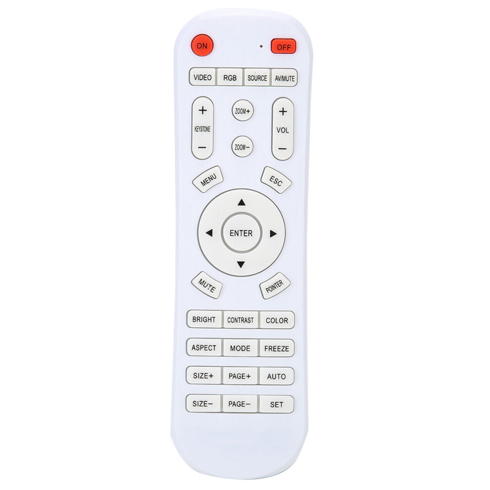 Projector Controller For Multiple Brands, Universal Remote Control, 10M Distance, Wearable And Durable Abs Material White 9176269419042