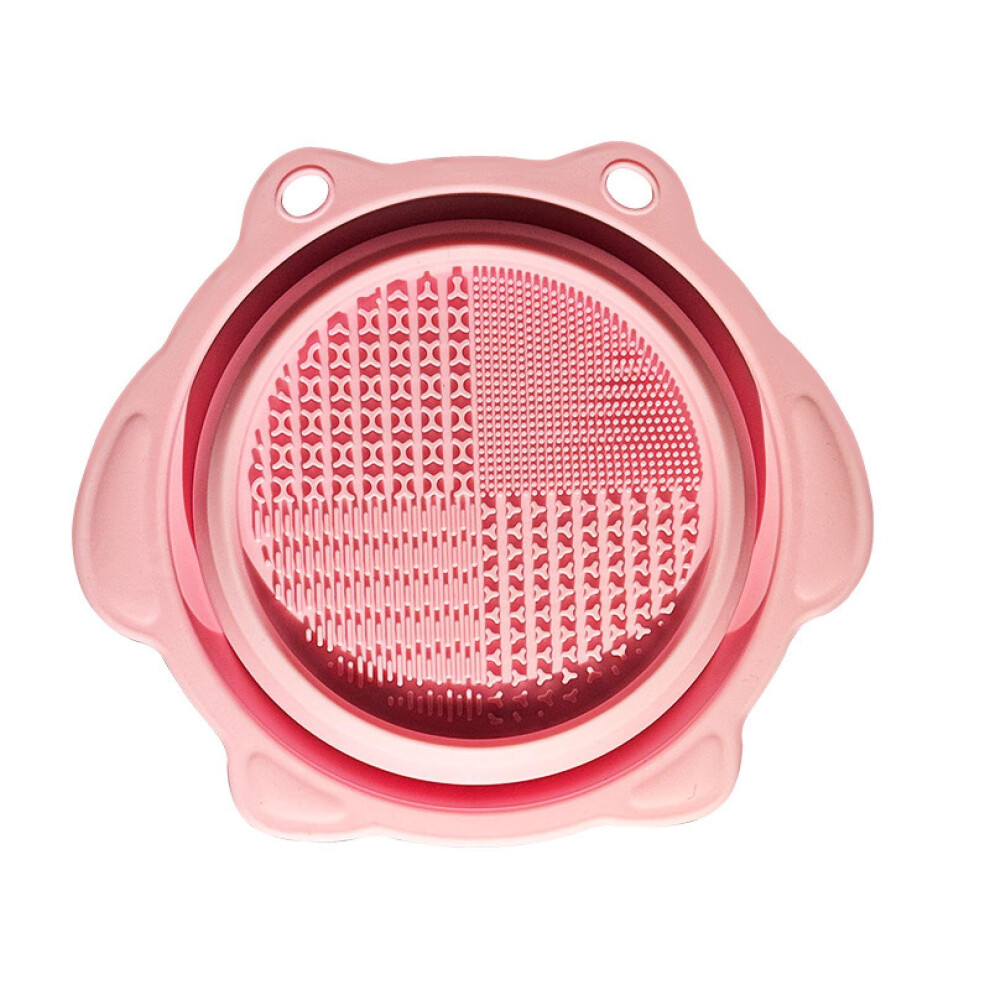 Foldable Silicone Makeup Brush Cleaner Bowl for Easy Cleaning and Travel Use