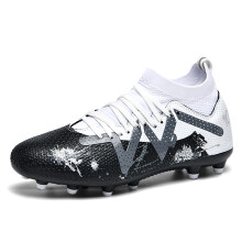(GRAY, 39) High-top football shoes with studded TF and long-stud FG options, unisex styles available in 4 colors for training use. football