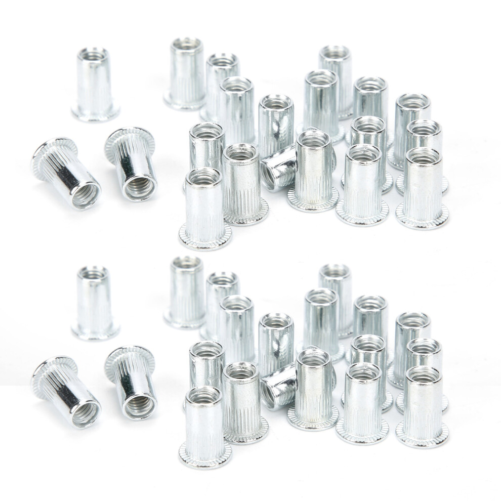 40Pcs Aluminum Rivet Nut Kit M5x20 Flat Head Hardware Fasteners Tools 3751378664727