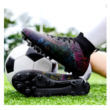 (black, 46) Outdoor sports men's and women's professional competition soccer shoes; long spikes for artificial grass