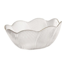 Transparent Light Luxury Glass Fruit Bowl For Desserts Salads Hotel Tableware Compatible Elegant Home Kitchen Display