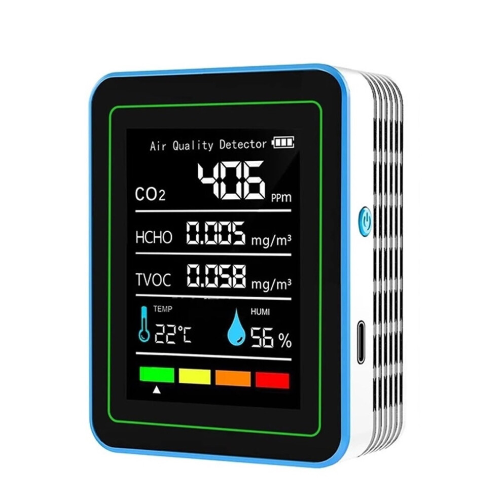 Gas Detector 5In1 Air Quality Monitor With Formaldehyde And Carbon Dioxide Detector 9187378789582