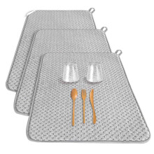 3 Stuks Schoteldroogmat, Absorberende Microvezel Afdruiprekmatten, Maat Afdruiprekjes voor Aanrecht, Koffie 24 X 17 Inch