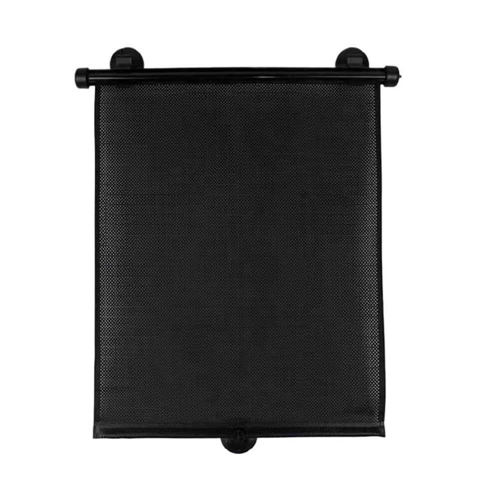 Retractable Car Sun Shade UV Heat Protection Adjustable Windshield Privacy Black 15.7x17.5