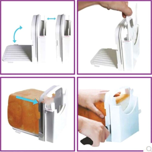 Bread Cutter for Homemade Bread, Foldable Plastic Bread Slicer, Compact Bread Cutting Guide, Bread Loaf Cutter 1