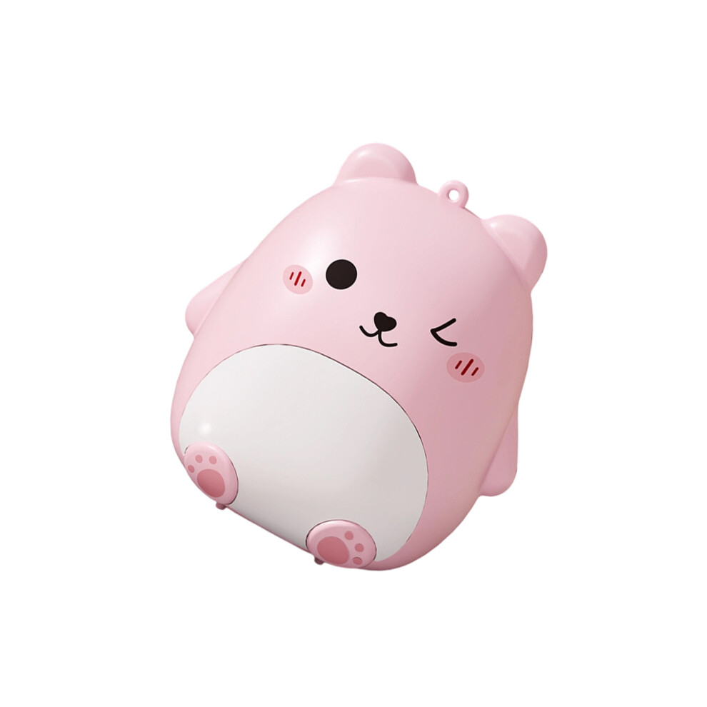 Multiple Section Cartoon Bear Pills Box Portable For Home-Pink