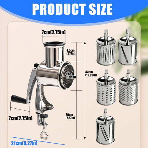 Secure Suction Cup Manual Grater for Easy Cheese Grating Nut 2