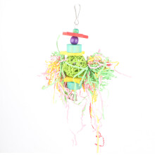 Interactive Bird Toy For Small Parrots Encourages Natural Behaviors Vibrant Colors Wood Chips And Vine Textures For Foraging Fun Reduces Boredom And