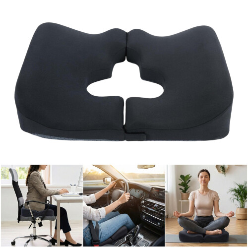 Ventilated Memory Spume Chair Pad for Long Permanent-Black 2