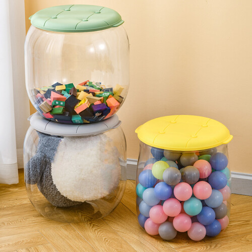 Sturdy PP and PET Clear Storage Box Seat for Home Space-1 2