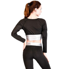 Women Sweat Slimming Sets Neoprene Waist Trainer For Women Tummy Control Weight Loss Exercise Set Black