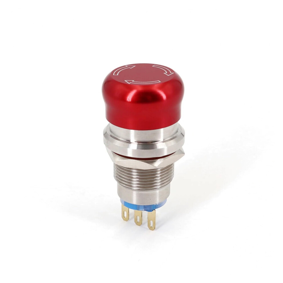 19Mm Waterproof Emergency Stop Button Stainless Steel Spdt 3Pin Mushroom Push Button Switch 9199774968157