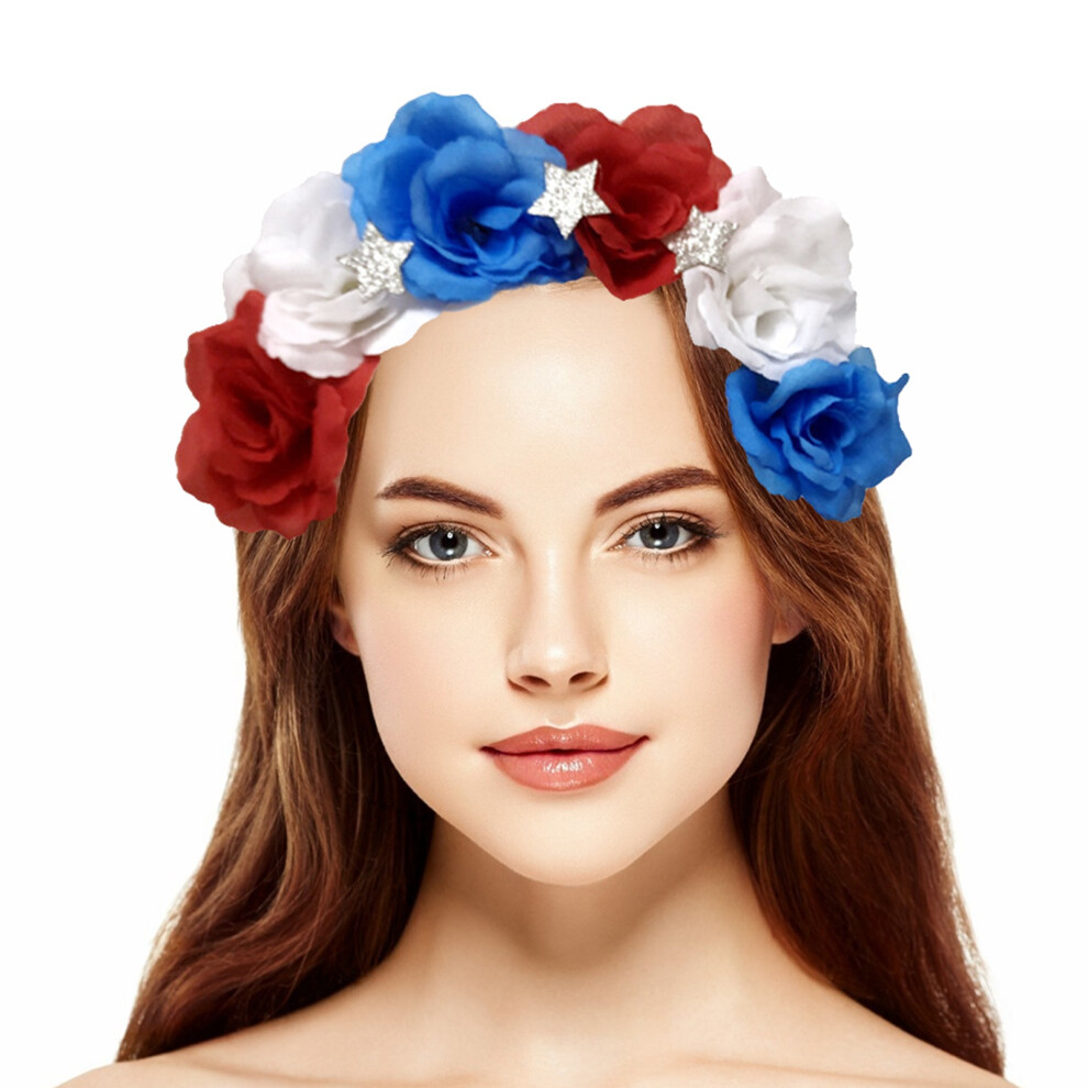 July 4th American Flag Hair Accessories - Flower Headband Hairband Gift