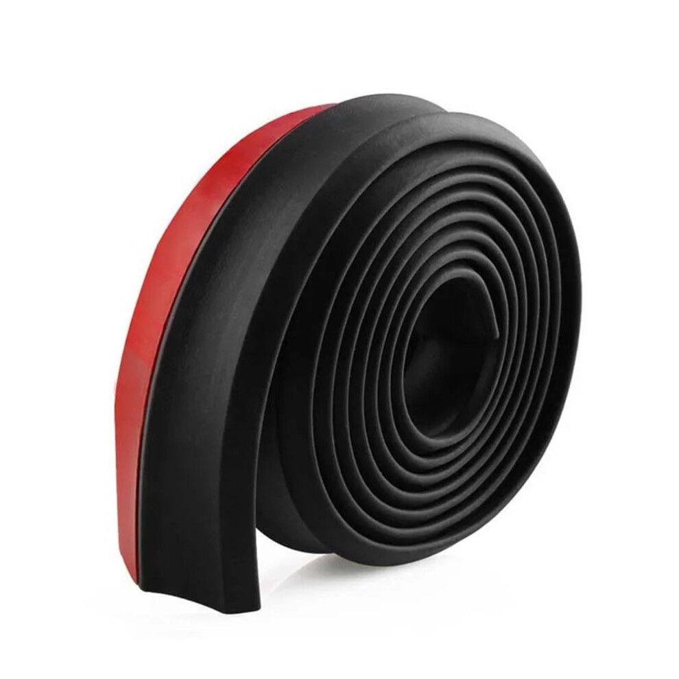 Universal Car Bumper Lip Splitter Spoiler Rubber Protector 2.5M Side Skirt Trim With Tape 9189345542664