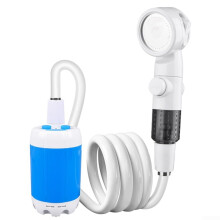 Battery Powered Portable Outdoor Shower Pump For Camping, Dual Speed Water Flow, 2M Reinforced Hose, Car Washing, Blue