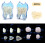 Tooth  Kit 100PCS Temporary Dental Crowns Multiple Sizes with Storage Box for Front and Molar 4