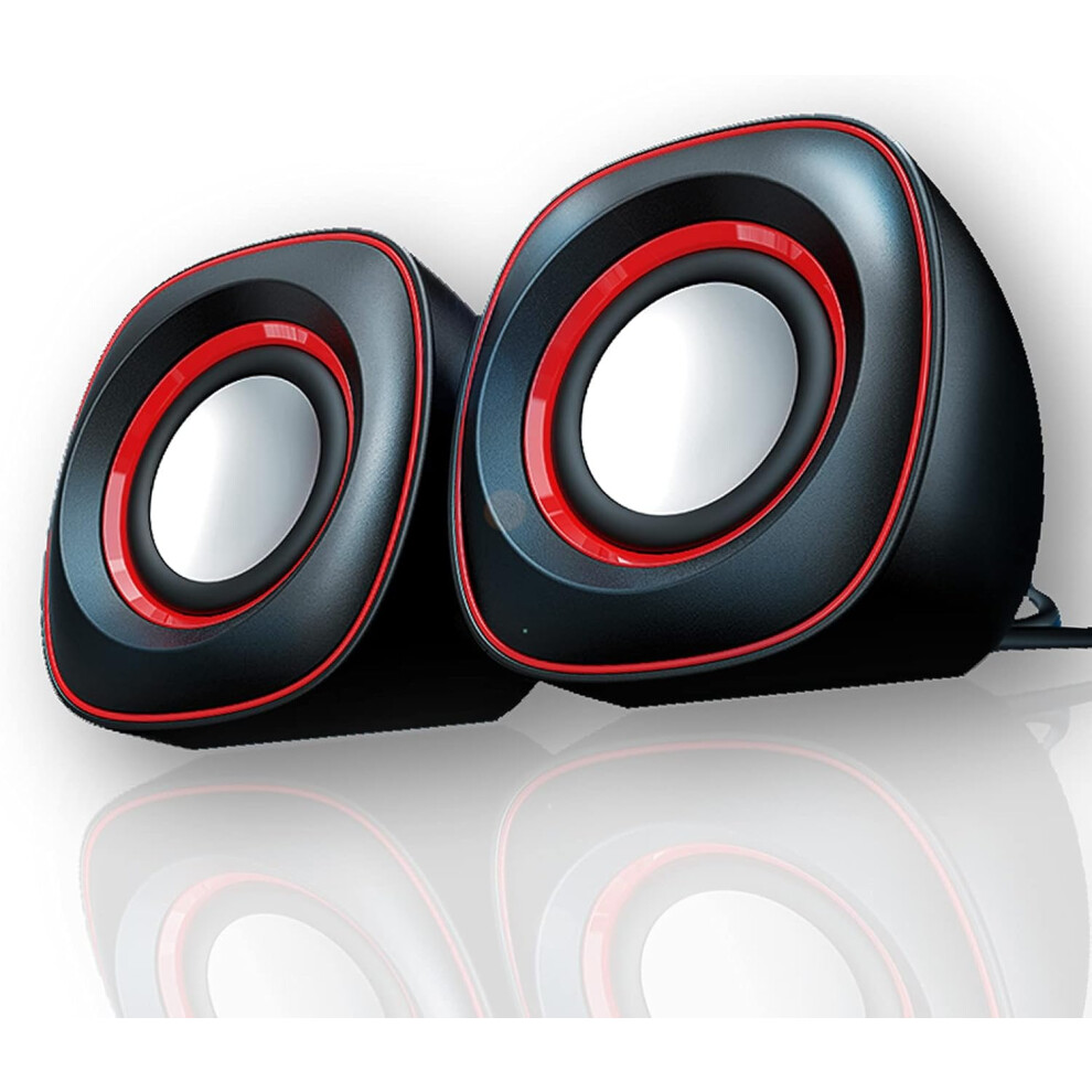 Desktop Computer Speakers, Antimagnetic Speaker Unit For Real Stereo Nature Sounds, Plug And Play Compact Design Ultra-Portable Mini Sound System 9176269295820