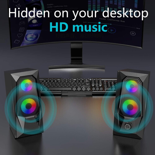 Ηχεία πολυμέσων με βελτιωμένα μπάσα, έλεγχο έντασης ήχου, στερεοφωνικό 2.0 2