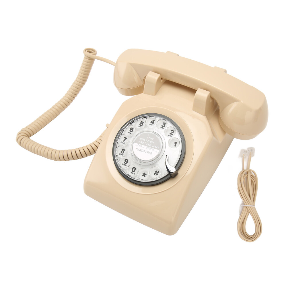 Retro Landline Phones With Rotary Dial Design, Vintage Telephone Featuring Mechanical Ringer Speaker And Hands-Free Calling, Classic Old Style Landlin 9176269286804