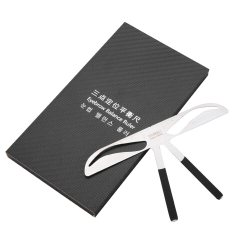 Μόνιμος χάρακας φρυδιών, εργαλείο μέτρησης φρυδιών από ανοξείδωτο ατσάλι για