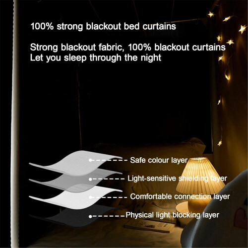 Bunk Bed Blackout Privacy Curtains Set for Dorm Full Coverage Breathable Easy Install Pink 1.2M 2