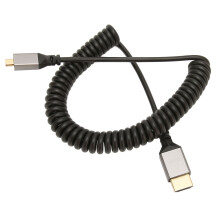 High Speed HDMI Cable With Ethernet Connection, Downwards Compatible For Legacy Devices, 5M Stretchable Coiled Design, Pure Copper Wire Core
