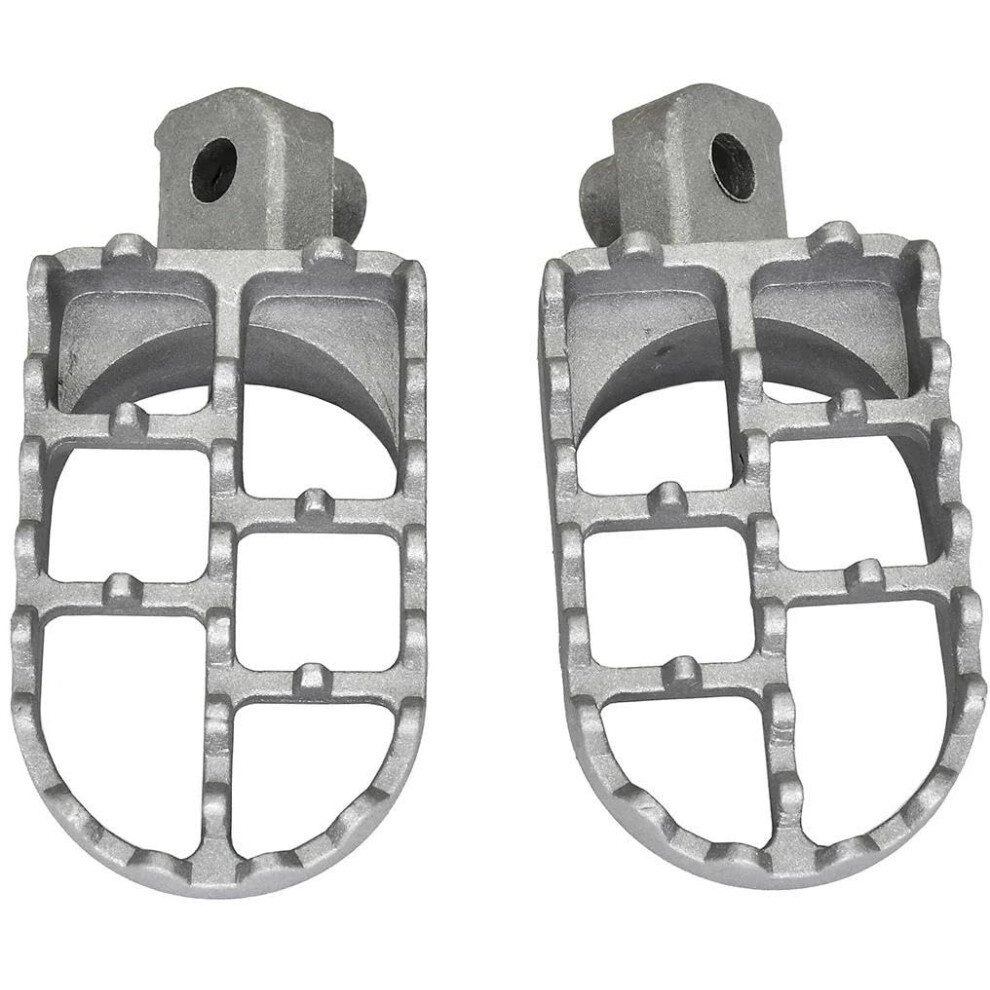 Universal Motorcycle Foot Pegs With Antiskid Aluminum Pedals For Enhanced Riding Safety Silver 9094768769362