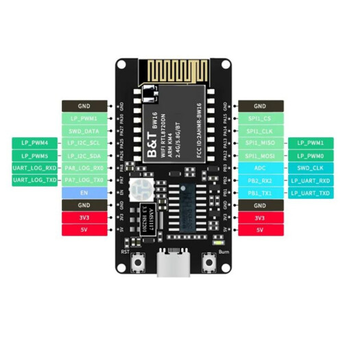 4X BW16-Kit Development Board RTL8720DN Dual-Band Wi-Fi Low-Power  BLE Module Type-C Interface 2