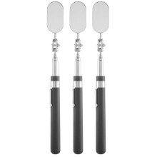 3 Pieces Telescoping Inspection Mirror Observe Mirror Inspection Tool for Check the Condition of the Vehicle(Oval)