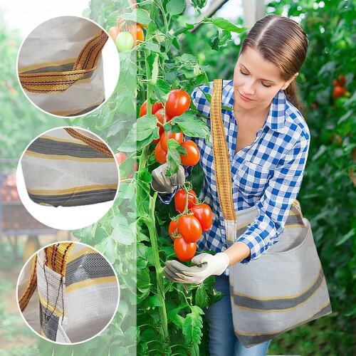 Waterproof Harvesting Apron with Adjustable Shoulder Strap, Foldable Fruit Picking Bag for Garden 1