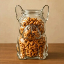 Candy Jar Glass Airtight Pet Food Storage With Lid Pet Jar Model 03