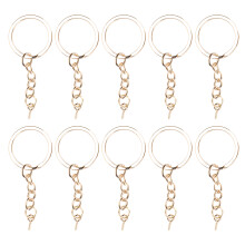 DIY-Schlüsselring-Set mit Kette und Ösenschraube, flache Schlüsselringe, rostfrei, robustes, vernickeltes Eisen, sicherer Verschluss, tragbar