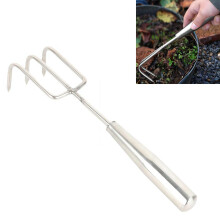 Hand Rake Heavy Duty Small Garden Claw Tool With Ergonomic Handle 3 Claws Cultivator For Cultivating Loosening Weeding