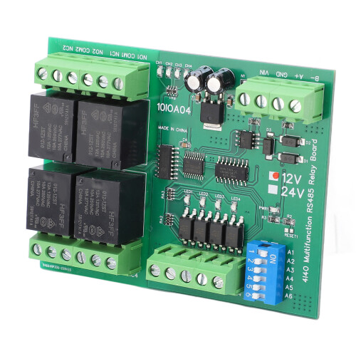4-Channel RS485 Relay Module 12V, Multifunctional, Surge Protected