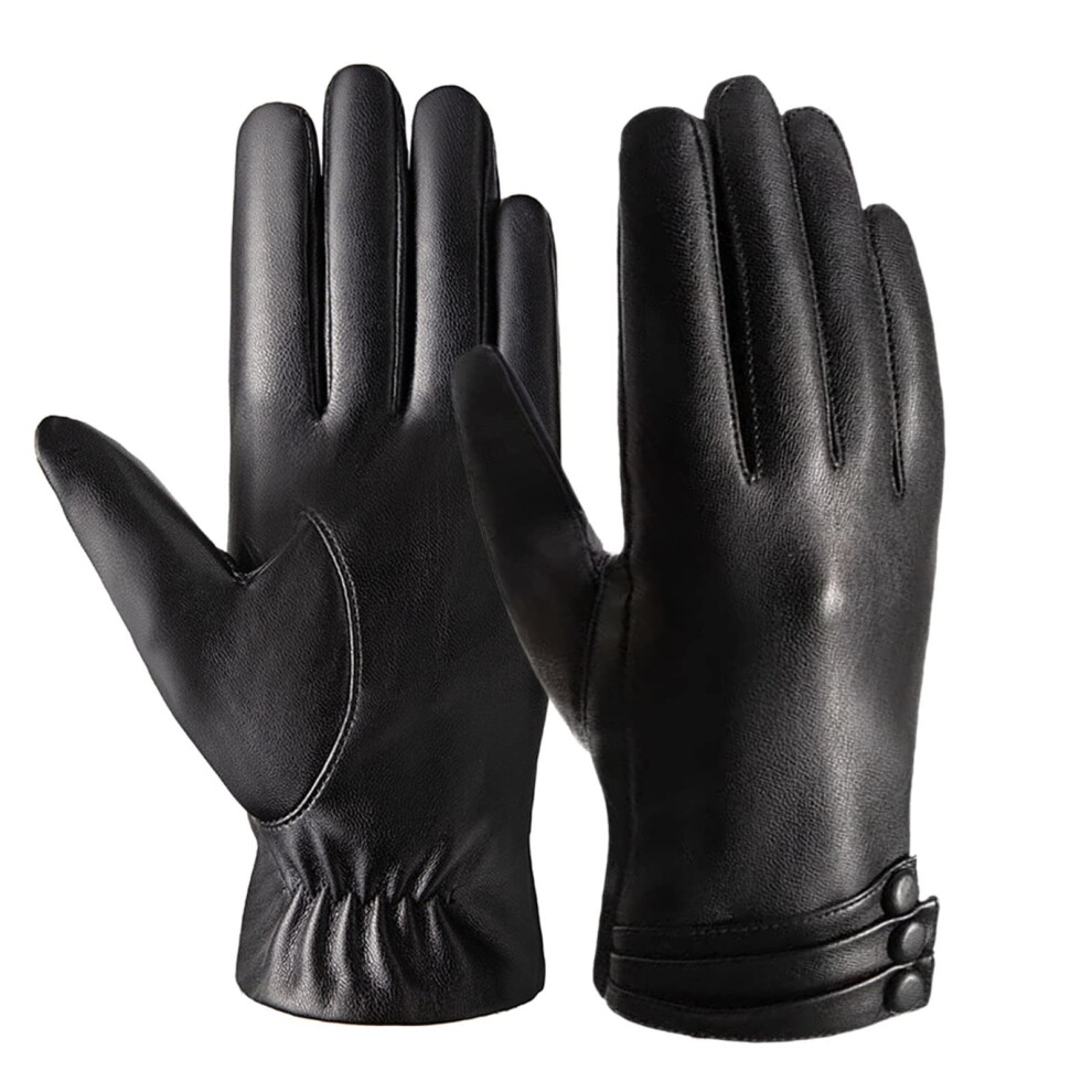 Leather Motorcycle Gloves Winter Sheepskin Wool Lined Touchscreen Warm Driving Cold Weather 9199774514590