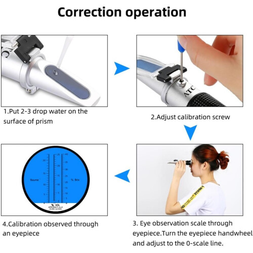 Refractometer 032% Brix Handheld Beer Sugar Meter ATC Optical Tester Model A 1