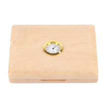 Reed Storage Box with Hygrometer, Multi-Function Wooden Structure for Saxophone Clarinet Reeds, Plush and Sponge Interior with Rubber Band Fixed