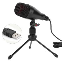 Streaming-Mikrofon mit 3,5-mm-Klinkenstecker und USB-Anschluss, rauscharm, hochwertig verarbeitet, aus Metall, verstellbarer Winkel für YouTube und