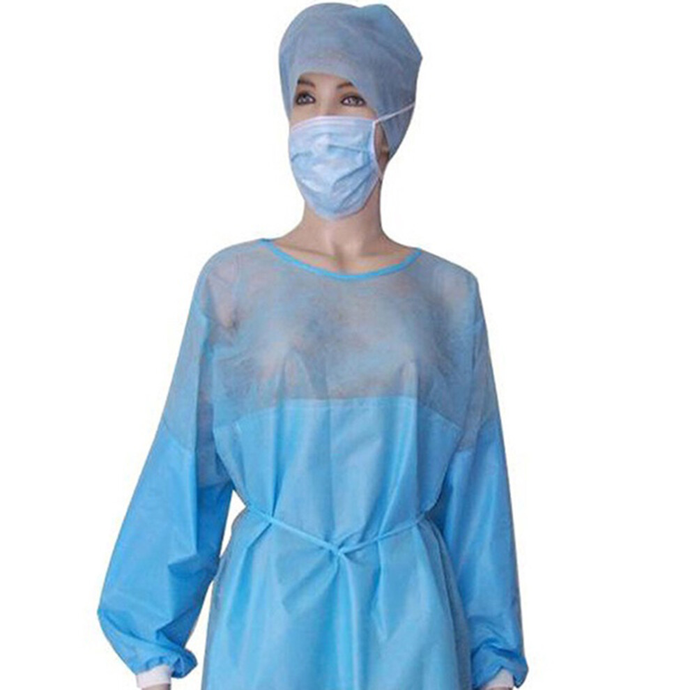 Universal Size Disposable Isolation Gowns Breathable Non Woven Fabric Fluid Resistant Latex Free Lightweight Elastic Cuffs Thermal Bonded Seams Premi