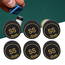6 pièces de bouchons en cuir PU noir pour queue de billiard, 12 mm, remplacement léger