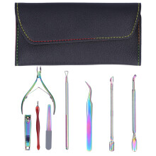 Kit professionale per la cura delle unghie con custodia in pelle PU, strumenti in acciaio inossidabile per manicure e pedicure, lavorazione di alta