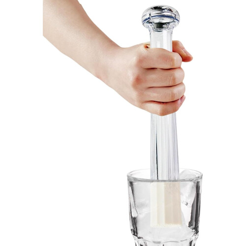 Cocktail Muddler with Serrated Crushing Base, 9.45 Inch Ergonomic Long Handle Ice Crusher 2