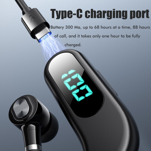 Bluetooth 5.2 Earbud Single Wireless Headset IPX5 68-88H 300mAh 2