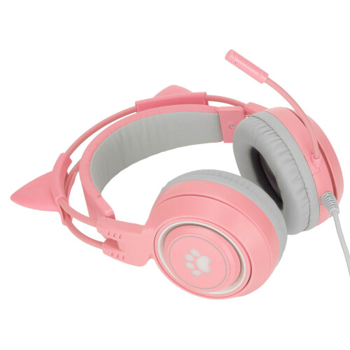 Ακουστικά Girly Cat Ear ροζ, χαριτωμένα ασύρματα ακουστικά gaming με αναδιπλούμενο 2