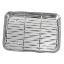 2 Pieces Stainless Steel Cooling Racks with Oven Tray, Dishwasher Safe Baking and Cooking Set