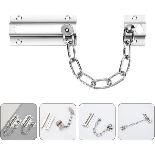 Door Chain Lock 8 Sets Heavy Duty Stainless Steel Security Chain for Home AntiTheft Inside Door 1