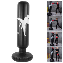 Adult Inflatable Boxing Bag, 160cm PVC Fight Column, Black